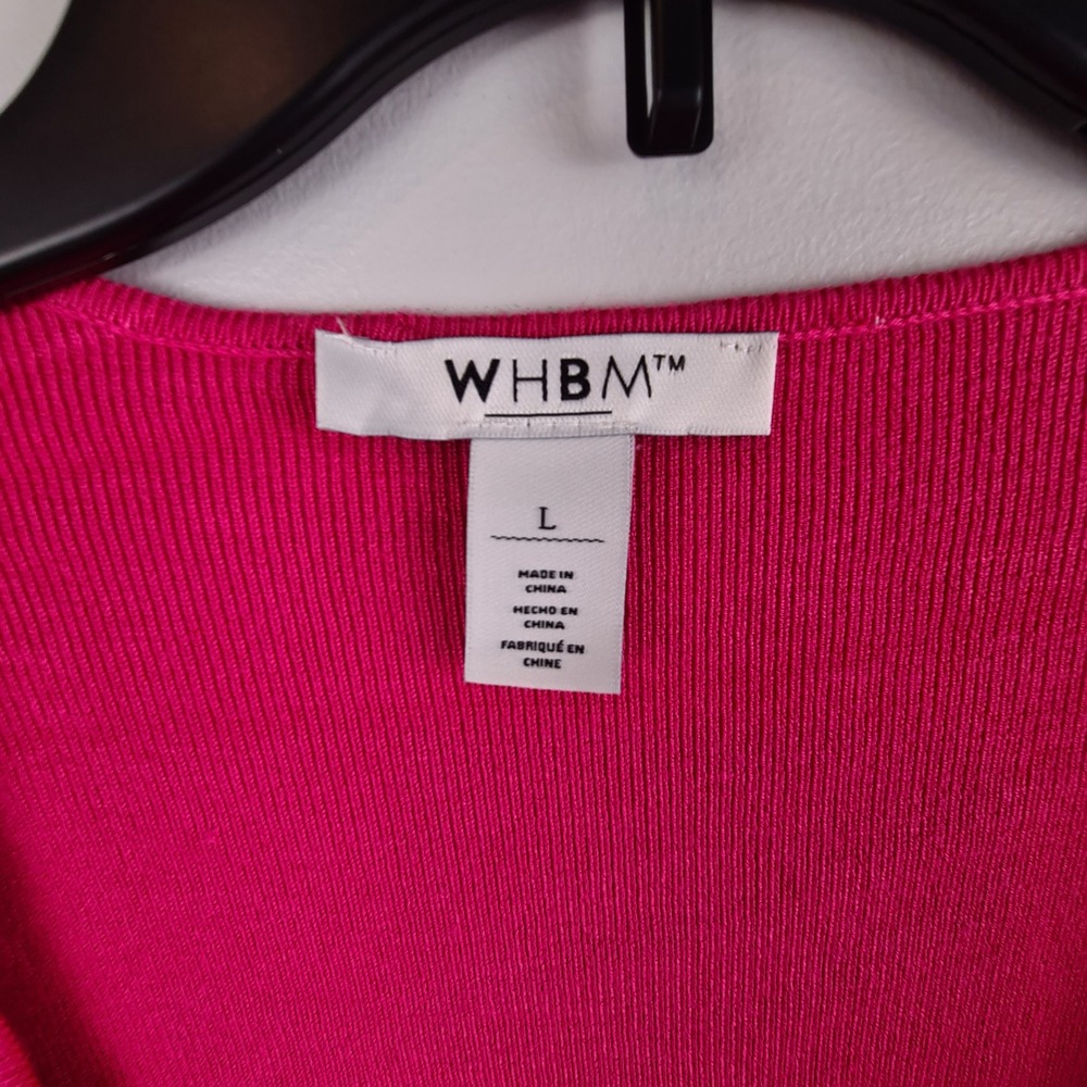 White House Black Market Pink Open Front Bolero Shrug Cardigan Large WHBM Office - Picture 2 of 7